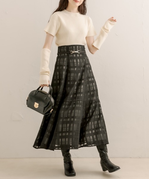 OLIVE des OLIVE(オリーブデオリーブ)の「【WEB限定カラー有】アームウォーマー付ワイドリブニット(ニット/セーター・レディース・ブラウン/ブラック/オフホワイト/カーキ/ブルー/ラベンダー・FREE)」の18枚目の写真