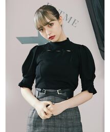 EATME | デコルテボタン開きリブTOP(Tシャツ/カットソー)