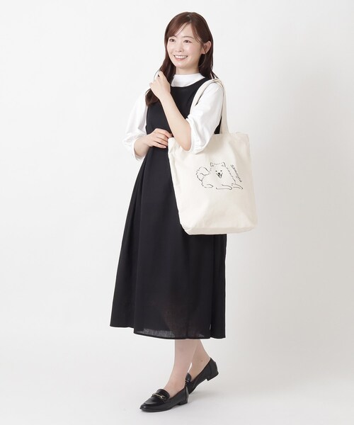one'sterrace(ワンズテラス)の「JOUET ジョエット プリントトート サモエド(トートバッグ・レディース・ホワイト系9・99)」の2枚目の写真