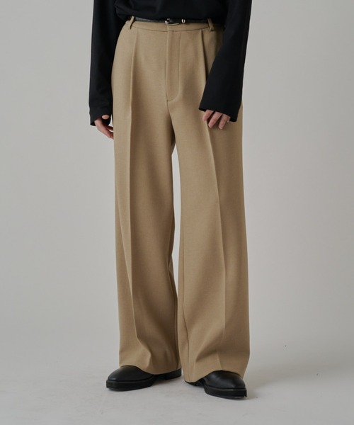 Lui's(ルイス)の「ジョーゼットタックワイドパンツ(その他パンツ・メンズ・ベージュ/ブラック/オフホワイト・S/M)」の1枚目の写真