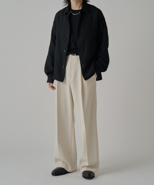 Lui's(ルイス)の「ジョーゼットタックワイドパンツ(その他パンツ・メンズ・ベージュ/ブラック/オフホワイト・S/M)」の8枚目の写真
