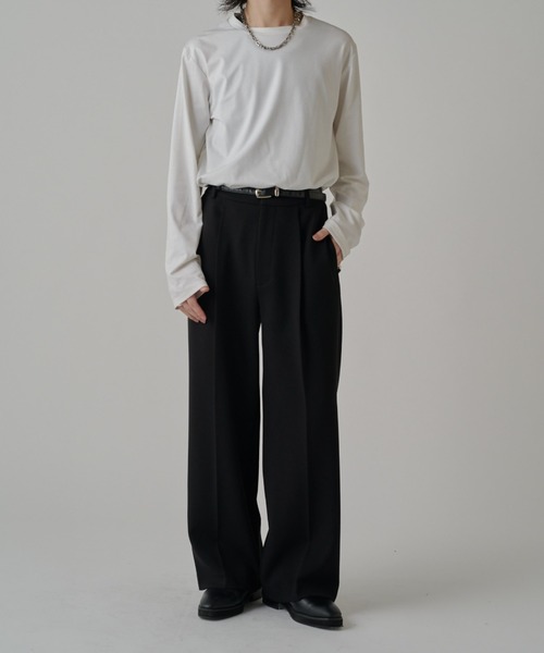 Lui's(ルイス)の「ジョーゼットタックワイドパンツ(その他パンツ・メンズ・ベージュ/ブラック/オフホワイト・S/M)」の16枚目の写真