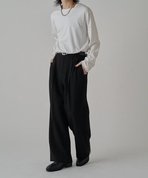 Lui's(ルイス)の「ジョーゼットタックワイドパンツ(その他パンツ・メンズ・ベージュ/ブラック/オフホワイト・S/M)」の17枚目の写真