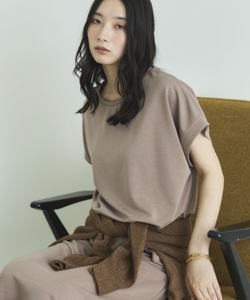 Doux archives(ドゥアルシーヴ)の「【1秒コーデ】NEW多機能フレンチスリーブカットソー(Tシャツ/カットソー・レディース・ブラウン/ブラック/モカ・FREE)」の3枚目の写真