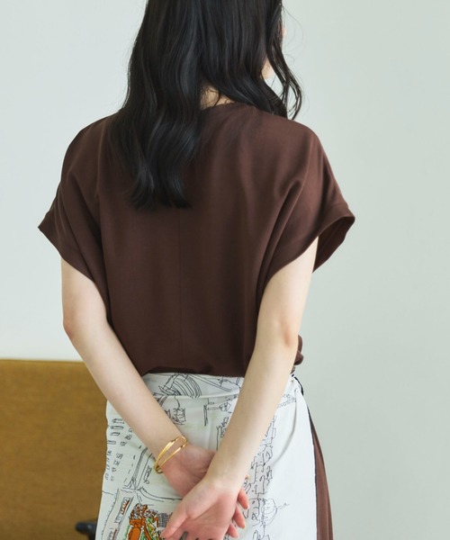 Doux archives(ドゥアルシーヴ)の「【1秒コーデ】NEW多機能フレンチスリーブカットソー(Tシャツ/カットソー・レディース・ブラウン/ブラック/モカ・FREE)」の17枚目の写真