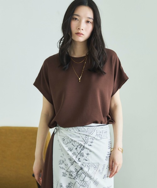 Doux archives(ドゥアルシーヴ)の「【1秒コーデ】NEW多機能フレンチスリーブカットソー(Tシャツ/カットソー・レディース・ブラウン/ブラック/モカ・FREE)」の15枚目の写真