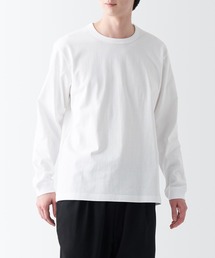 洗いざらし太番手クルーネック長袖Ｔシャツ