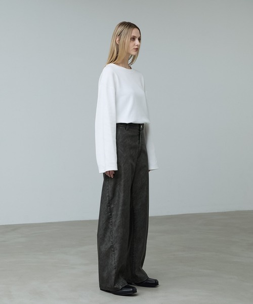 CALLNE(カルネ)の「【CALLNE】Vintage Design Curve Pants / ヴィンテージデザイン合皮カーブパンツ(セットアップ対応)(その他パンツ・メンズ・ダークグレー/ブラック・L/M)」の22枚目の写真