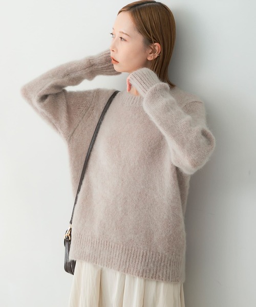URBAN RESEARCH ROSSO WOMEN(アーバンリサーチ ロッソ)の「ヘアリーショートニット(ニット/セーター・レディース・オレンジ/ホワイト/ブルー/ベージュ・FREE)」の2枚目の写真