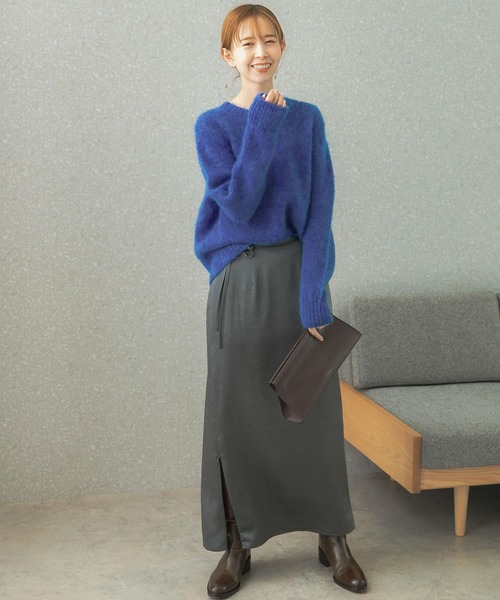 URBAN RESEARCH ROSSO WOMEN(アーバンリサーチ ロッソ)の「ヘアリーショートニット(ニット/セーター・レディース・オレンジ/ホワイト/ブルー/ベージュ・FREE)」の5枚目の写真