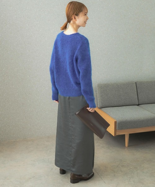 URBAN RESEARCH ROSSO WOMEN(アーバンリサーチ ロッソ)の「ヘアリーショートニット(ニット/セーター・レディース・オレンジ/ホワイト/ブルー/ベージュ・FREE)」の7枚目の写真