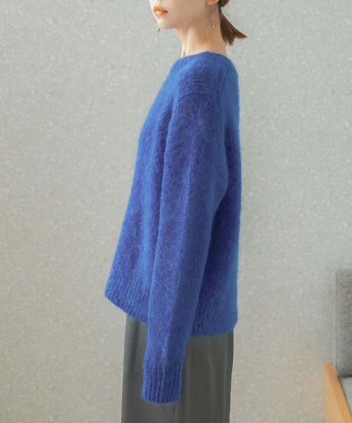 URBAN RESEARCH ROSSO WOMEN(アーバンリサーチ ロッソ)の「ヘアリーショートニット(ニット/セーター・レディース・オレンジ/ホワイト/ブルー/ベージュ・FREE)」の9枚目の写真