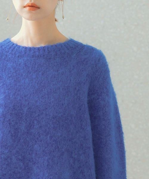 URBAN RESEARCH ROSSO WOMEN(アーバンリサーチ ロッソ)の「ヘアリーショートニット(ニット/セーター・レディース・オレンジ/ホワイト/ブルー/ベージュ・FREE)」の11枚目の写真