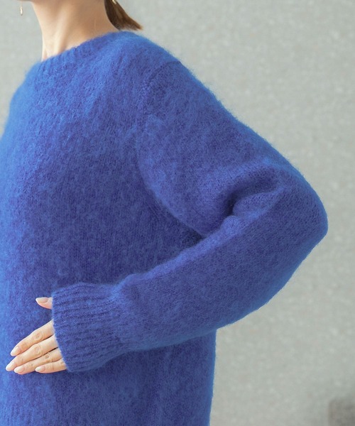 URBAN RESEARCH ROSSO WOMEN(アーバンリサーチ ロッソ)の「ヘアリーショートニット(ニット/セーター・レディース・オレンジ/ホワイト/ブルー/ベージュ・FREE)」の12枚目の写真