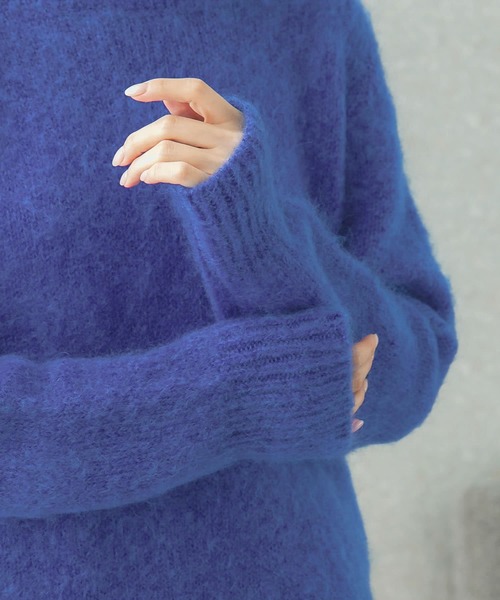 URBAN RESEARCH ROSSO WOMEN(アーバンリサーチ ロッソ)の「ヘアリーショートニット(ニット/セーター・レディース・オレンジ/ホワイト/ブルー/ベージュ・FREE)」の14枚目の写真