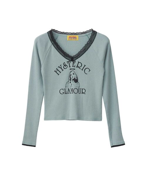 HYSTERIC GLAMOUR(ヒステリックグラマー)の「HYSTERIC ANGEL ショート丈Tシャツ(Tシャツ/カットソー・レディース・ブラック/グレー/ブルー・FREE)」の3枚目の写真