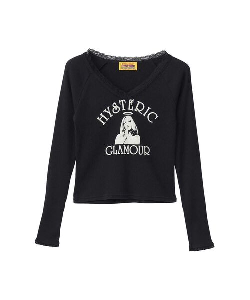 HYSTERIC GLAMOUR(ヒステリックグラマー)の「HYSTERIC ANGEL ショート丈Tシャツ(Tシャツ/カットソー・レディース・ブラック/グレー/ブルー・FREE)」の2枚目の写真
