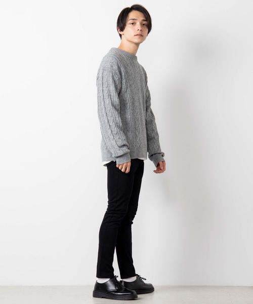 WEGO(ウィゴー)の「WEGO/ケーブルクルーネックセーター(ニット/セーター・メンズ・ホワイト/ベージュ/ネイビー/ブラウン/杢グレー/ワイン/カーキ/ブラック・SMALL/MEDIUM/LARGE)」の17枚目の写真