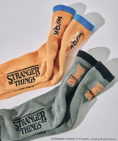niko and...(ニコアンド)の「【STRANGER THINGS】コラボ刺繍2Pソックス(ソックス/靴下・メンズ・オレンジ/ホワイト・FREE)」の9枚目の写真