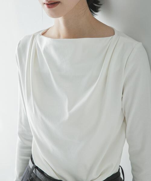 URBAN RESEARCH(アーバンリサーチ)の「2WAYドレープカットソー(Tシャツ/カットソー・レディース・チャコールグレー/オフホワイト・FREE)」の3枚目の写真