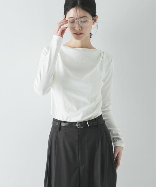 URBAN RESEARCH(アーバンリサーチ)の「2WAYドレープカットソー(Tシャツ/カットソー・レディース・チャコールグレー/オフホワイト・FREE)」の7枚目の写真