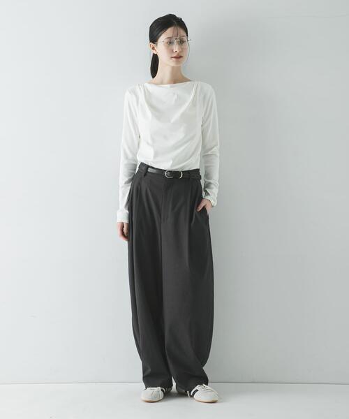 URBAN RESEARCH(アーバンリサーチ)の「2WAYドレープカットソー(Tシャツ/カットソー・レディース・チャコールグレー/オフホワイト・FREE)」の9枚目の写真