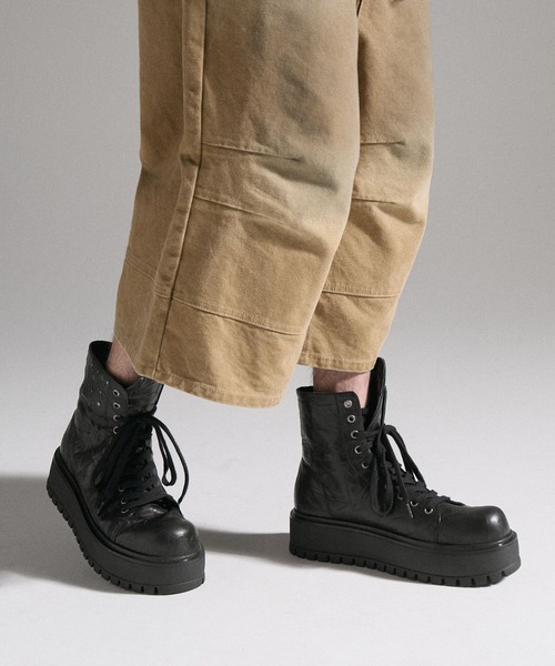 GRANCY(グランシー)の「【GRANCY】Fold-over Leather Shoes / 折り返し本革シューズ(スニーカー・メンズ・ブラック・40/44/42)」の6枚目の写真