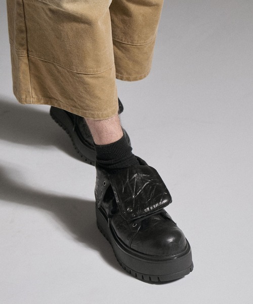 GRANCY(グランシー)の「【GRANCY】Fold-over Leather Shoes / 折り返し本革シューズ(スニーカー・メンズ・ブラック・40/44/42)」の15枚目の写真