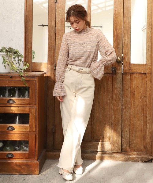 one after another NICE CLAUP(ワンアフターアナザーナイスクラップ)の「フラワーレース トップス(Tシャツ/カットソー・レディース・アイボリー/オフホワイト/モカ・FREE)」の13枚目の写真
