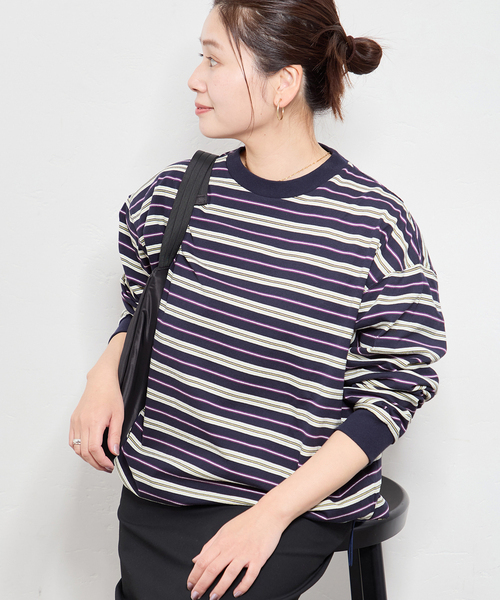 JOURNAL STANDARD(ジャーナルスタンダード)の「《追加2》シャーリングロングスリーブTシャツ(Tシャツ/カットソー・レディース・コバルトブルー/ホワイト/ブラック系その他/ブラウン系その他・FREE)」の4枚目の写真