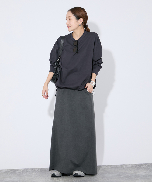 JOURNAL STANDARD(ジャーナルスタンダード)の「《追加2》シャーリングロングスリーブTシャツ(Tシャツ/カットソー・レディース・コバルトブルー/ホワイト/ブラック系その他/ブラウン系その他・FREE)」の5枚目の写真