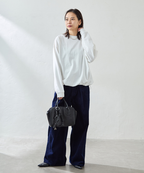 JOURNAL STANDARD(ジャーナルスタンダード)の「《追加2》シャーリングロングスリーブTシャツ(Tシャツ/カットソー・レディース・コバルトブルー/ホワイト/ブラック系その他/ブラウン系その他・FREE)」の8枚目の写真