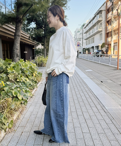 JOURNAL STANDARD(ジャーナルスタンダード)の「《追加2》シャーリングロングスリーブTシャツ(Tシャツ/カットソー・レディース・コバルトブルー/ホワイト/ブラック系その他/ブラウン系その他・FREE)」の10枚目の写真