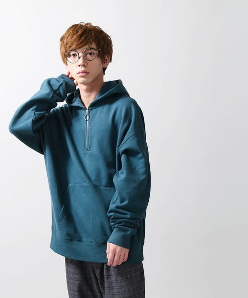 WEGO(ウィゴー)の「WEGO/ハーフジップビッグシルエットプルパーカー(パーカー・メンズ・杢グレー/ホワイト/ダークグリーン/パープル/ブラック・LARGE/MEDIUM/SMALL)」の19枚目の写真