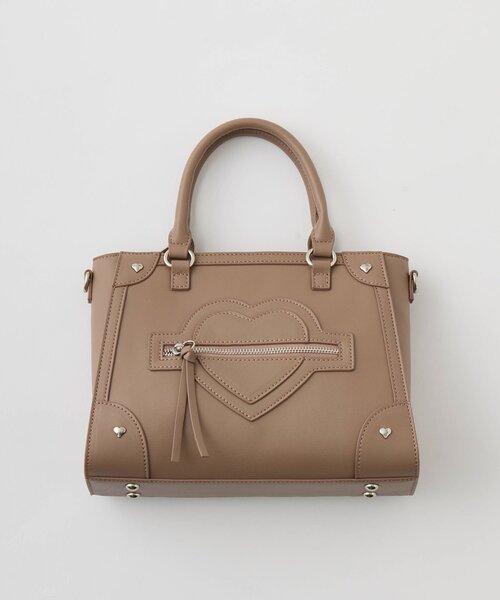 OLIVE des OLIVE(オリーブデオリーブ)の「ハートスタッズバッグ(トートバッグ・レディース・ピンク/ブラック/アイボリー/ベージュ・FREE)」の13枚目の写真
