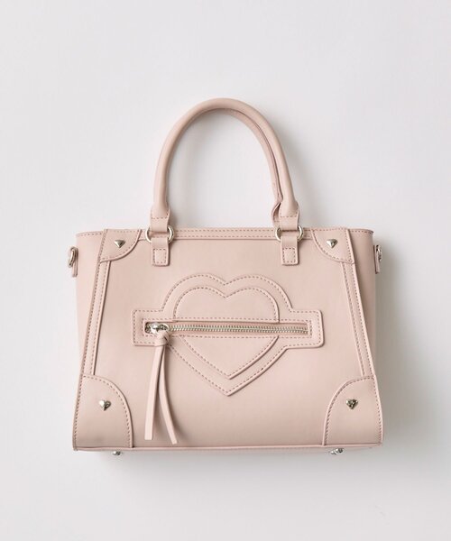 OLIVE des OLIVE(オリーブデオリーブ)の「ハートスタッズバッグ(トートバッグ・レディース・ピンク/ブラック/アイボリー/ベージュ・FREE)」の14枚目の写真