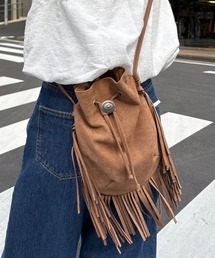 CIAOPANIC TYPY | 【2025年S/S新作】コンチョボタンスウェードフリンジ巾着BAG(ショルダーバッグ)