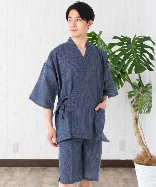 KYOETSU(キョウエツ)の「メンズ しじら 甚平(浴衣・メンズ・ブラック系その他/ブラック系その他2/ブラック系その他3/ブラック系その他4/グレー系その他/グレー系その他2/グレー系その他3/グレー系その他4/ブルー系その他/ブルー系その他2/ブルー系その他3/ブルー系その他4/ブラック系その他5/ブラック系その他6/ブラック系その他7/ブルー系その他5/ブルー系その他6/ブルー系その他7/ネイビー系2/インディゴブルー/ネイビー系3/ネイビー系/ネイビー系4/ネイビー系1・M/L/LL/3L)」の13枚目の写真