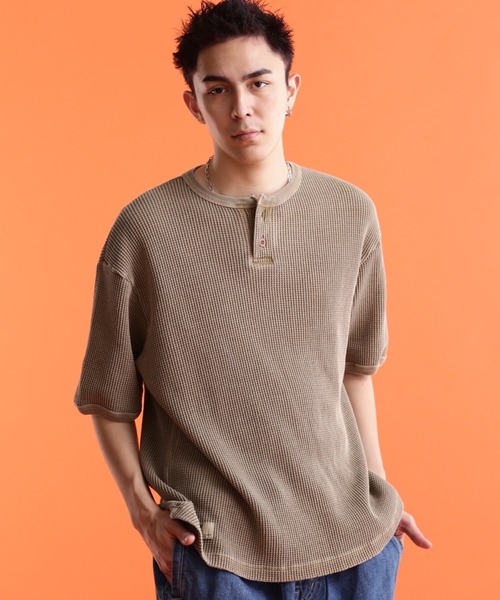 Schott/ショット/THERMAL PIGMENT OD HENLEY NECK T-SHIRT/サーマル オーバーダイ ヘンリーネック Tシャツの4枚目の写真