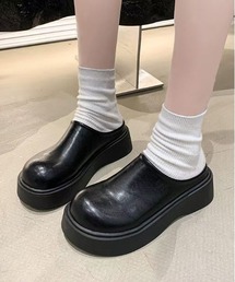 WEGO | WEGO/ラウンド厚底フェイクレザースリッポンサンダル(スリッポン)