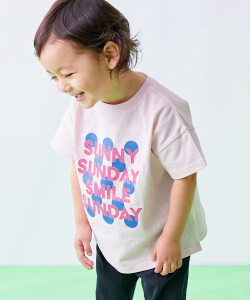 devirock(デビロック)の「【EN-JOY】どっちも前だから1人でお着替え カラフル 半袖Tシャツ(Tシャツ/カットソー・キッズ・グレー系2/ベージュ系1/グリーン系1/ベージュ系2/グレー系1/ブラック系1/ピンク系1/イエロー系1/オレンジ系1/ブルー系1/ピンク系2/ピンク系3・80cm/90cm/100cm/110cm/120cm/130cm)」の1枚目の写真