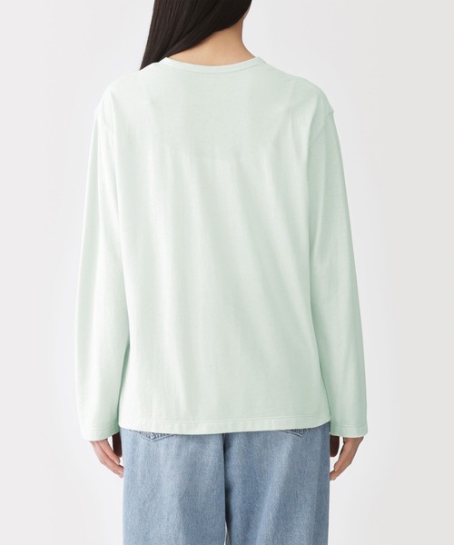 無印良品(ムジルシリョウヒン)の「婦人 強撚天竺編みクルーネック長袖Tシャツ(Tシャツ/カットソー・レディース・ホワイト/ブラウン/ライトブルー/ブラック/ライトイエロー・S/M/L/XL)」の14枚目の写真