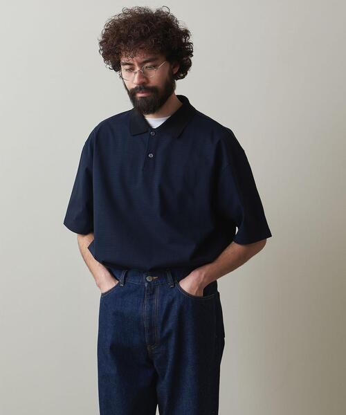 Steven Alan(スティーブンアラン)の「<Steven Alan> TWST BORDER POLOSHIRT -LOOSE/ポロシャツ(ポロシャツ・メンズ・ライトグレー/ロイヤルブルー/ブラック・S/M/L/XL)」の1枚目の写真