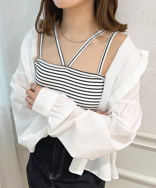 apres jour(アプレジュール)の「カップツキキャミソール【ZOZOTOWN限定アイテム】(キャミソール・レディース・ブラック/ブラウン系その他/アイボリー/ブラック系その他/ライトピンク/チャコールグレー/ブルー・フリー/X-LARGE)」の1枚目の写真