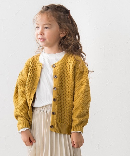 lulpini(ルルピー二)の「kids パフスリーブメローロングスリーブTシャツ(Tシャツ/カットソー・キッズ・ネイビー/オフホワイト/ライム/サーモンピンク・S/M/L)」の11枚目の写真