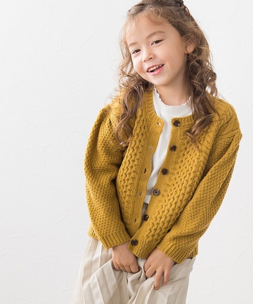 lulpini(ルルピー二)の「kids パフスリーブメローロングスリーブTシャツ(Tシャツ/カットソー・キッズ・ネイビー/オフホワイト/ライム/サーモンピンク・S/M/L)」の5枚目の写真