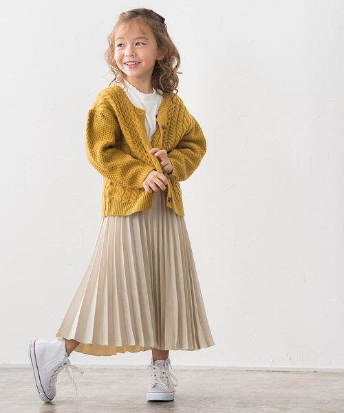 lulpini(ルルピー二)の「kids パフスリーブメローロングスリーブTシャツ(Tシャツ/カットソー・キッズ・ネイビー/オフホワイト/ライム/サーモンピンク・S/M/L)」の7枚目の写真