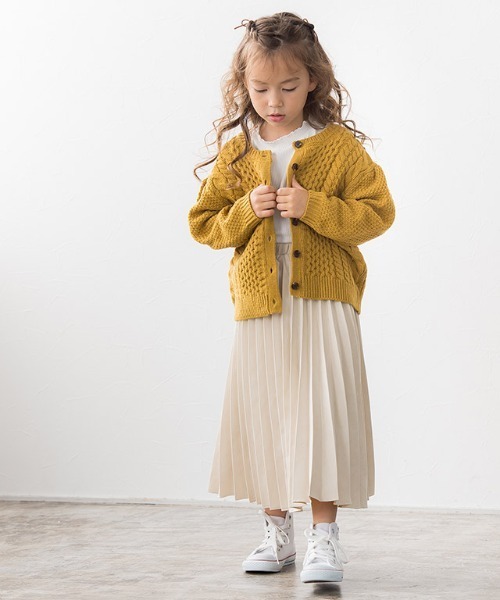 lulpini(ルルピー二)の「kids パフスリーブメローロングスリーブTシャツ(Tシャツ/カットソー・キッズ・ネイビー/オフホワイト/ライム/サーモンピンク・S/M/L)」の17枚目の写真