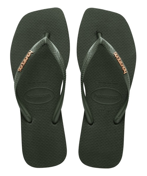 havaianas(ハワイアナス)の「【3月23日(月)8:59販売終了】havaianas (ハワイアナス) / Slim Square Logo Metallic サンダル ラバービーチサンダル(サンダル・レディース・ピンク系/ブラック/ゴールド系/カーキ/オリーブ/レッド系/ゴールド系1/ブラック系/パープル系その他・22/23/24.5/25.5)」の4枚目の写真
