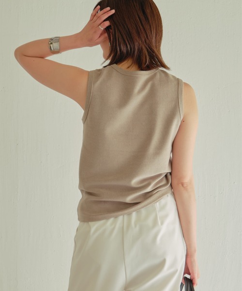 GALLARDAGALANTE(ガリャルダガランテ)の「【La nature linge】パイルノースリーブカットソー(タンクトップ・レディース・ネイビー/グレー・FREE)」の8枚目の写真